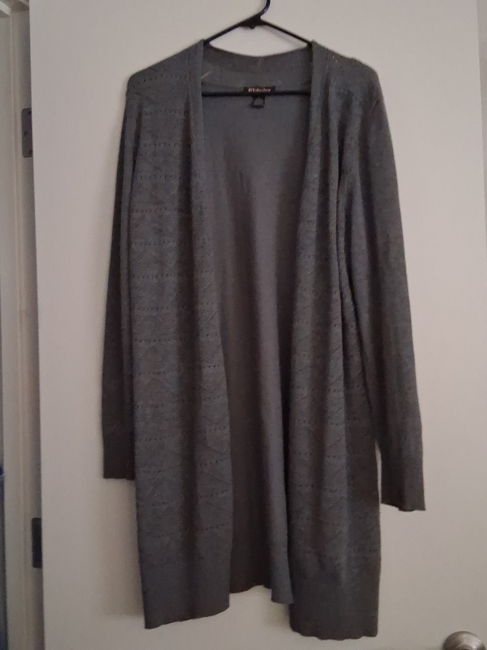 Merona Charcoal Open-Front Long Knit Cardigan